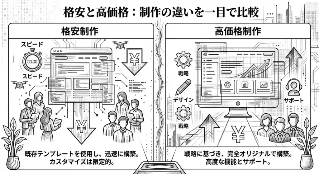 格安ホームページ制作と高価格なホームページ制作の違い｜本当に資産になるサイトとは