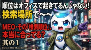 順位はオフィスで起きてるんじゃない！検索場所で〜〜｜MEO・その「検索順位」、本当に合ってる？其の１